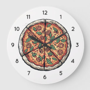 Relógio Grande Pizzaria Italiana Cozinha de Pizza ou Restaurante