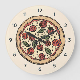 Relógio Grande Pizzaria Italiana Cozinha de Pizza ou Restaurante 