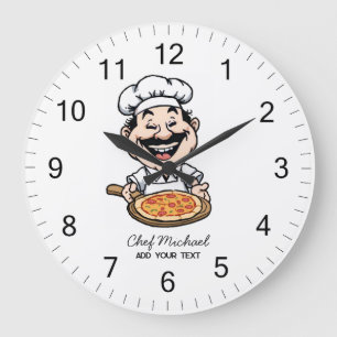 Relógio Grande Pizzaria Italiana Personalizada Cozinha de Pizza /