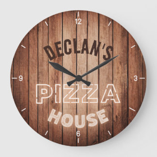 Relógio Grande Pizzeria Pizza Nome Personalizado Italiano