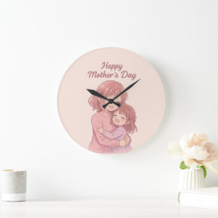 Relógio Grande Placa de Dia de as mães de cor favorita da mãe