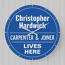 Relógio Grande Placa de Parede de Carpinteiro e Marceneiro Divert