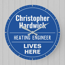 Relógio Grande Placa de Parede de Engenheiro de Aquecimento Diver