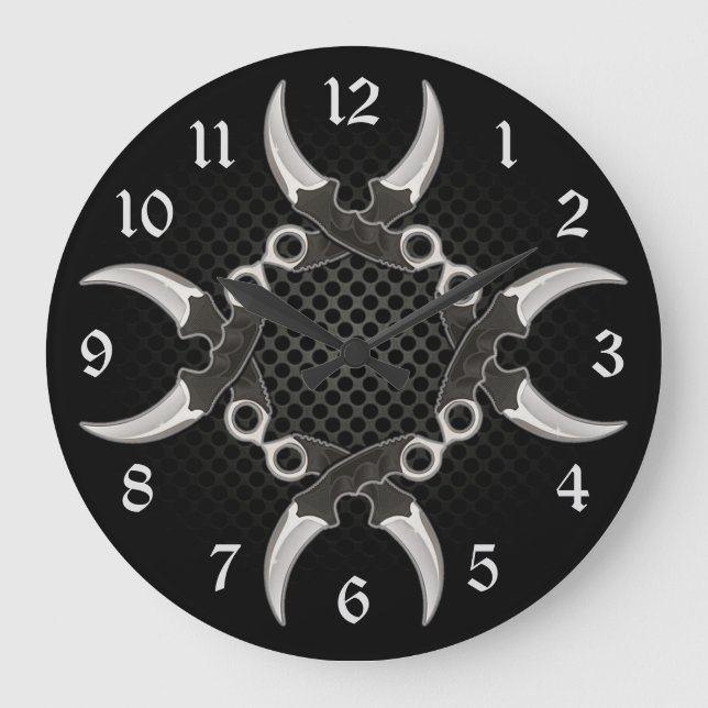 Relógio Grande Placas Curvas de Bordas Nítidas (Frente)