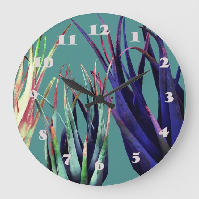 Relógio Grande Plantas Aloe Vera Wall Clock (Frente)