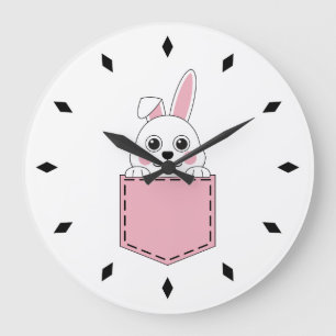Relógio Grande Pocket Pet Bunny