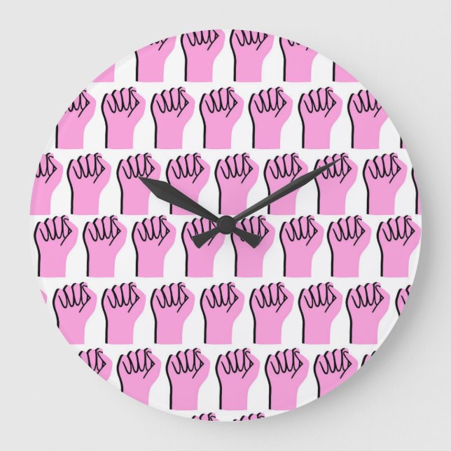 Relógio Grande Poder Feminista: Padrão Vintage Simbólico (Frente)