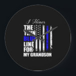 Relógio Grande Polícia De Linha Azul Fino Sinaliza O Azul<br><div class="desc">Polícia De Linha Azul Fino Sinaliza O Azul</div>