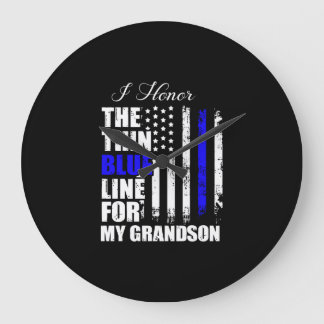 Relógio Grande Polícia De Linha Azul Fino Sinaliza O Azul