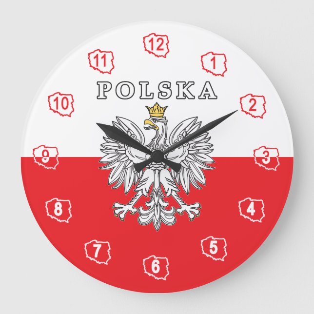 Relógio Grande Polska Com Águia Polonesa (Frente)