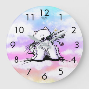 Relógio Grande Ponte Rainbow KiniArt Samoyed