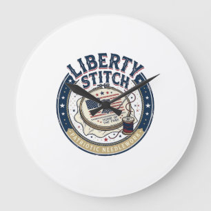 Relógio Grande Ponto Liberdade Patriótico Bordado Patriótico Nece