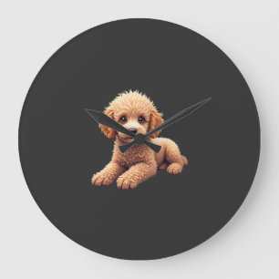 Relógio Grande Poodle Engraçado Amante de Animais Cães Gráfico Ca