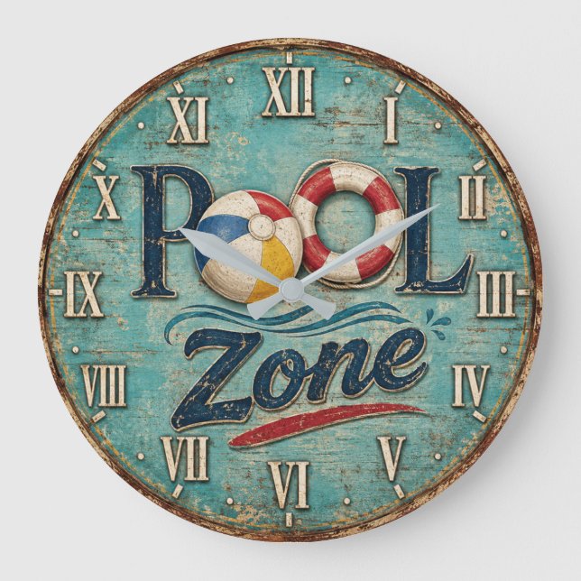 Relógio Grande Pool Zone Vintage Poolside Beach House (Frente)