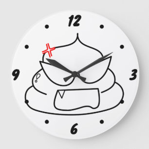 Relógio Grande Poop zangado - Brootsch, o PooPoo