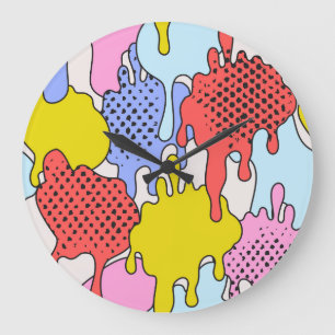 Relógio Grande Pop Art Splatter: Drama em Quadrinhos