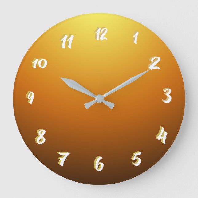 Relógio Grande Pôr do sol dourado bonito  (Frente)