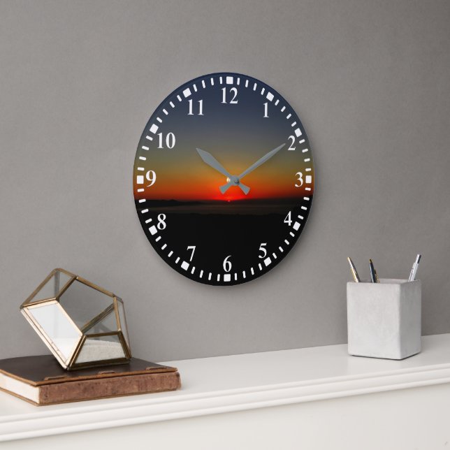Relógio Grande Pôr do sol na água (Escritório)