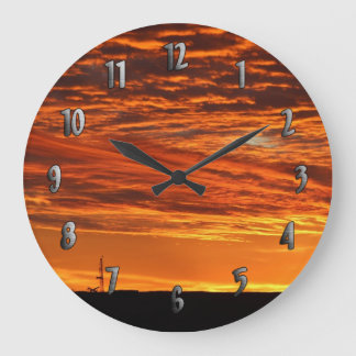 Relógio Grande Porco de Workover no Sunset Clock (com Números)