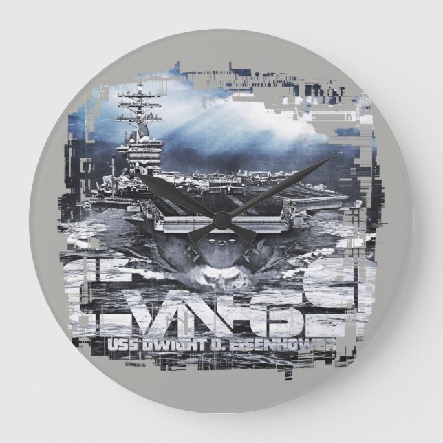 Relógio Grande Porta-aviões D.D.Eisenhower Acrywall Clock (Frente)