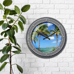 Relógio Grande Porthole para Paradise Wall Clock<br><div class="desc">Excelente de relógios de parede para a mente tropical!</div>