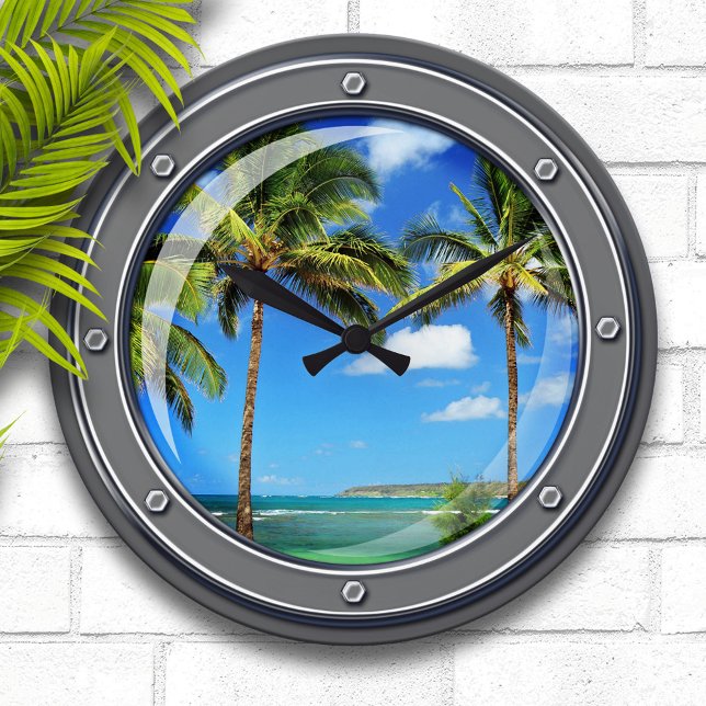 Relógio Grande Porthole para Paradise Wall Clock (Criador carregado)