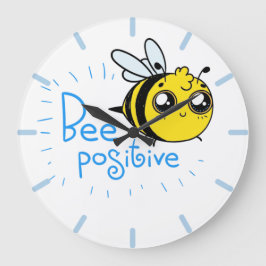 Relógio Grande Positive Thinking Bee Positive Cute Bee