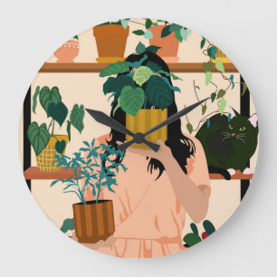Relógio Grande Potted Oasis