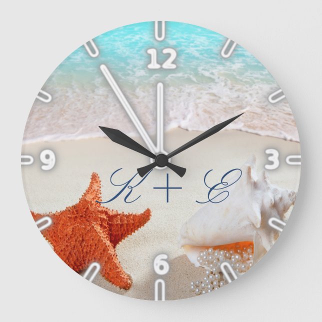 Relógio Grande Praia,Areia,Conchas (Frente)