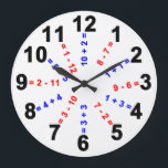 Relógio Grande Pre-Kindergarten & Kindergarten Math Clock<br><div class="desc">Pre-Kindergarten & Kindergarten Math Clock: part of the BRAINS THAT MATTER campaign.</div>