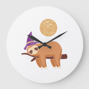 Relógio Grande preguiça halloween, halloween preguiça
