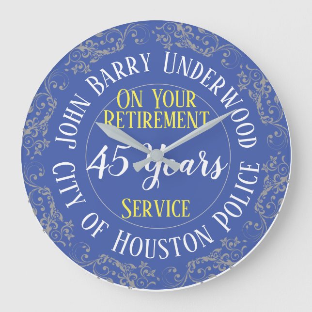 Relógio Grande Prêmio de aposentadoria policial com anos servidos (Frente)