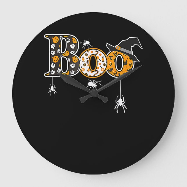 Relógio Grande Presente de aranha | Aranha Halloween Boo (Frente)