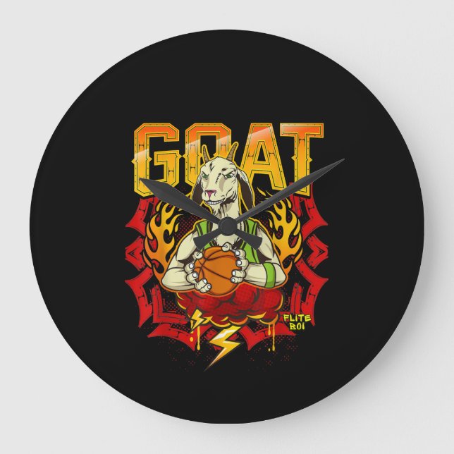 Relógio Grande Presente de Cabra de Basquete (Frente)