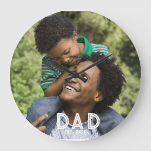 Relógio Grande Presente de Foto do Dia dos Pais Ímã Papai Fundou