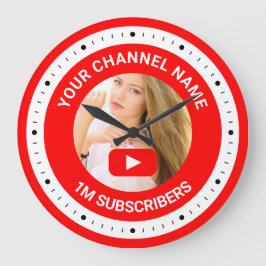 Relógio Grande Presente de Foto Personalizada do Canal do Youtube