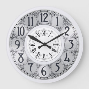 Relógio Grande Presente de ídex de prata e na moda elegante