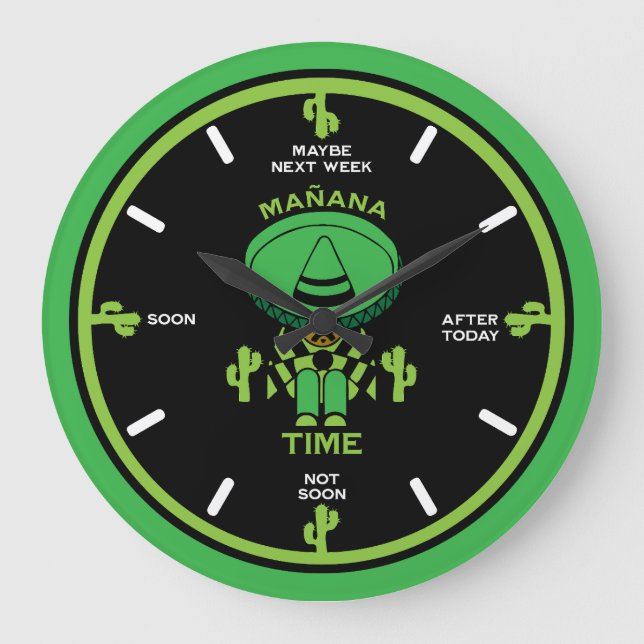 Relógio Grande Presente de Pessoa Preguiçosa Procrastinadora (Frente)