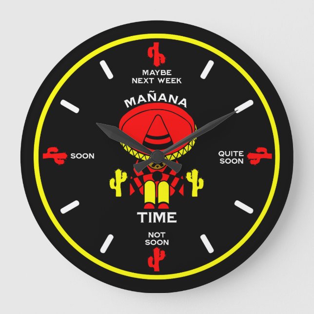 Relógio Grande Presente de Pessoa Preguiçosa Procrastinadora (Frente)
