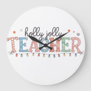 Relógio Grande Presente de Professor   Professor Holly Jolly