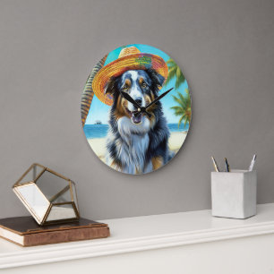 Relógio Grande Presente de verão para amante de Australian Shephe