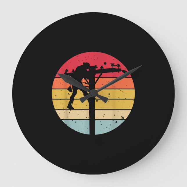 Relógio Grande Presente do eletricista Lineman (Frente)