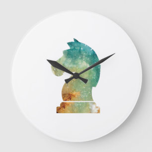 Relógio Grande Presente do Jogador de Xadrez Cavaleiro Cavaleiro 