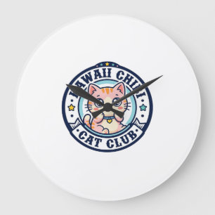 Relógio Grande Presente Kawaii Chibi Gato Mãe de Gato - Kawaii Ch