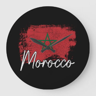 Relógio Grande Presente para amante do futebol de Marrocos Bandei