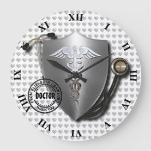 Relógio Grande Presente para o doutor Símbolo Caduceus