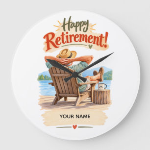 Relógio Grande Presente Personalizado de Aposentadoria Feliz