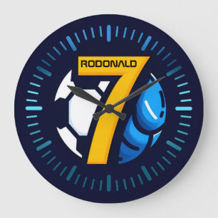 Relógio Grande Presente personalizado de futebol, futebol 7