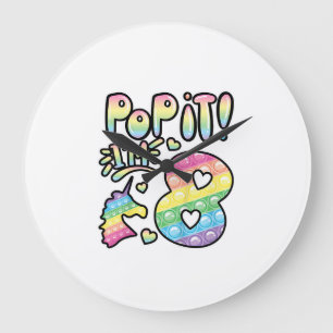 Relógio Grande Presente Pop It 8º Aniversário Meninas Meninos 8 A