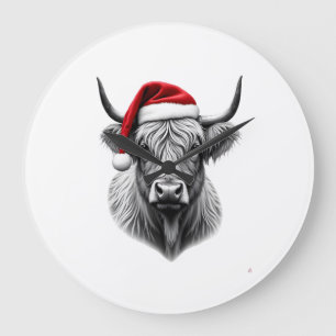 Relógio Grande Presentes de Natal da Vaca Highland de Bebê Fofo N